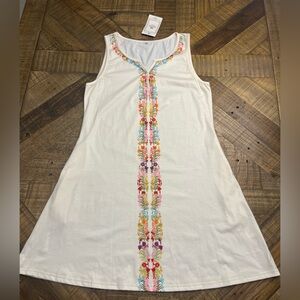 Floral Printed Sleeveless Dress - White